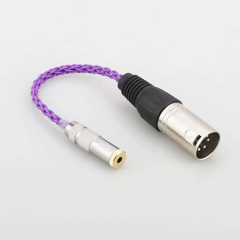 Hifi Brass Copper 4-pin Xlr Male to 3.5mm Female Audio Adapter Cable