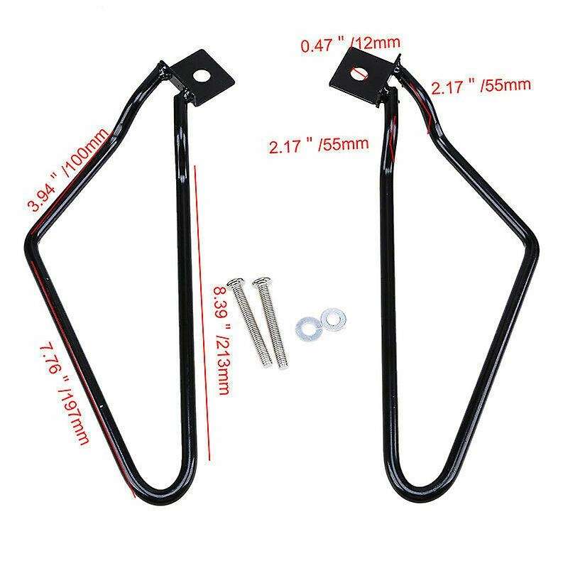 2pcs Motorcycle Black Saddle Bag Support Rod Mounting Bracket