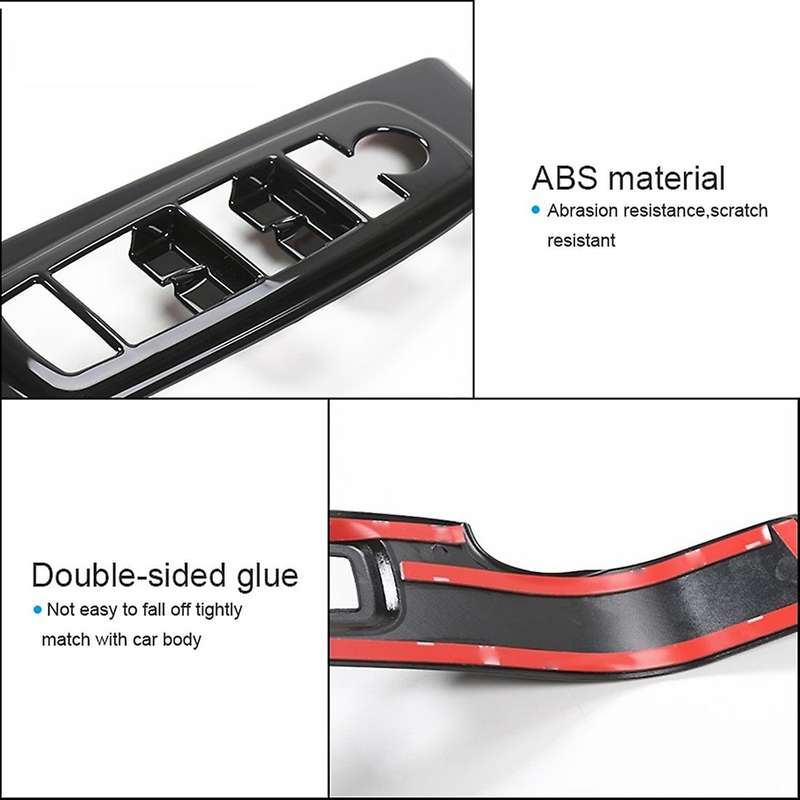 Window Lift Switch Panel Trim for Jeep Cherokee 2014-2021, Black
