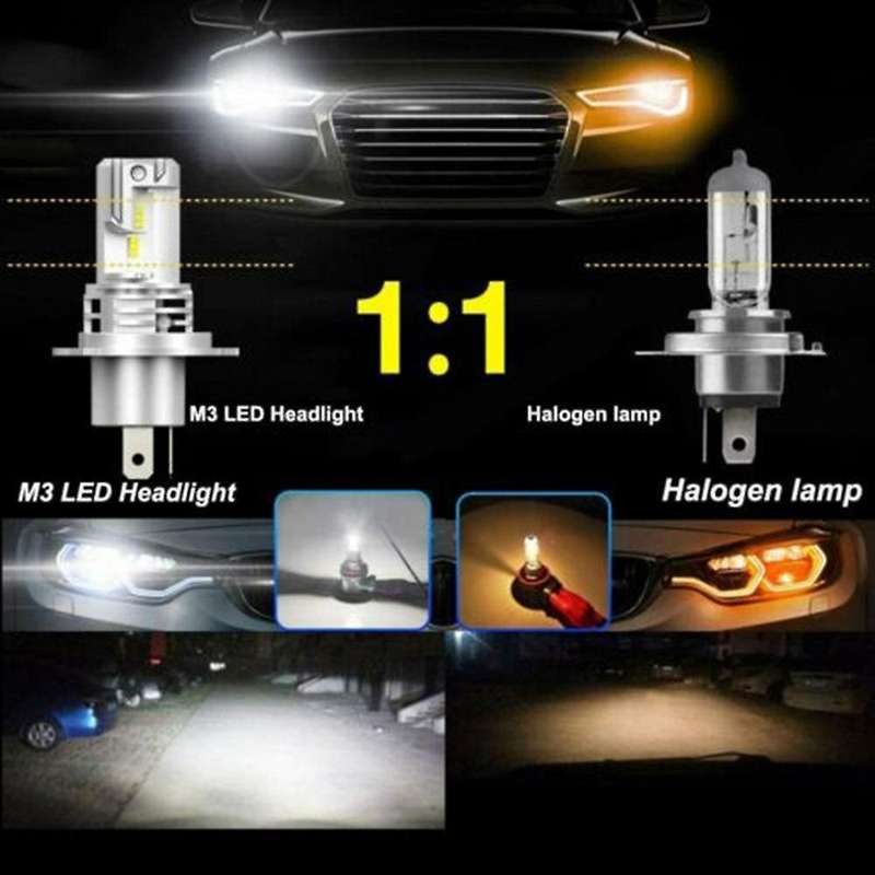 H4 Hb2 9003 Car Led Integrated Headlight Bulb M3 Zes Chips 6000k