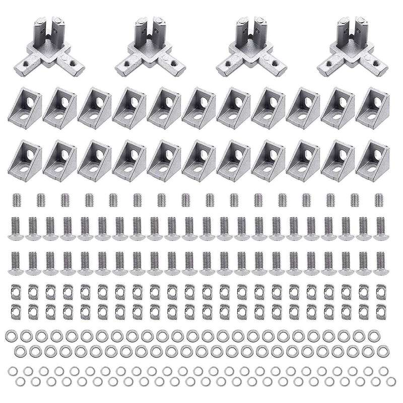 230 Pcs Aluminum Connector Set for 2020 Series Extrusion Profile