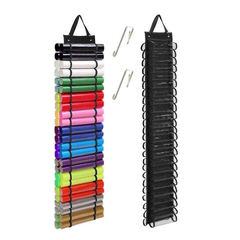 Storage Organizer with 48 Compartments,vinyl Roll Holder,black