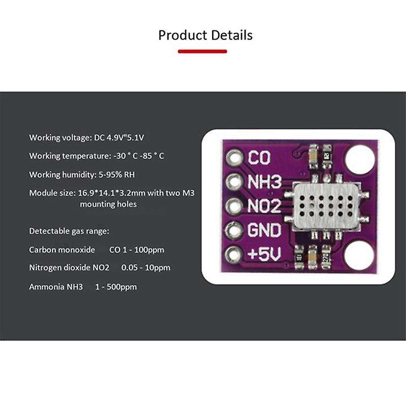 Mics-6814 Gas Sensor Carbon Monoxide Co No2 Nh3 Nitrogen Oxygen