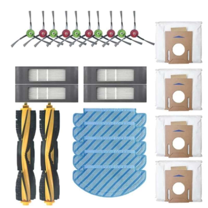 25pcs for Ecovac Ozmo T8 T9 Max Power Side Brush Roller Brush Filter