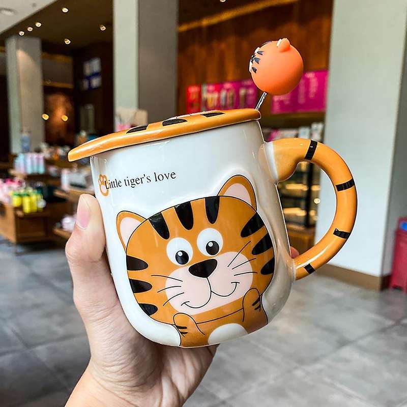 Cartoon Tiger Ceramic Tea Cup for The Year Of Tiger Coffee Milk Mug B