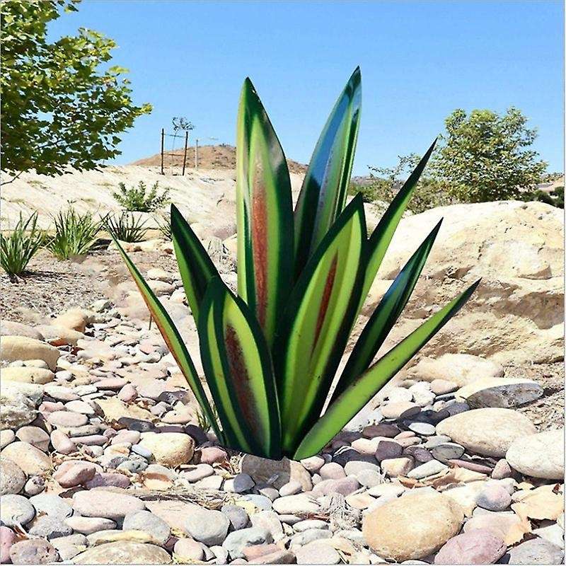 13.7inch Diy Metal Agave Plants,garden Lawn Ornaments-green