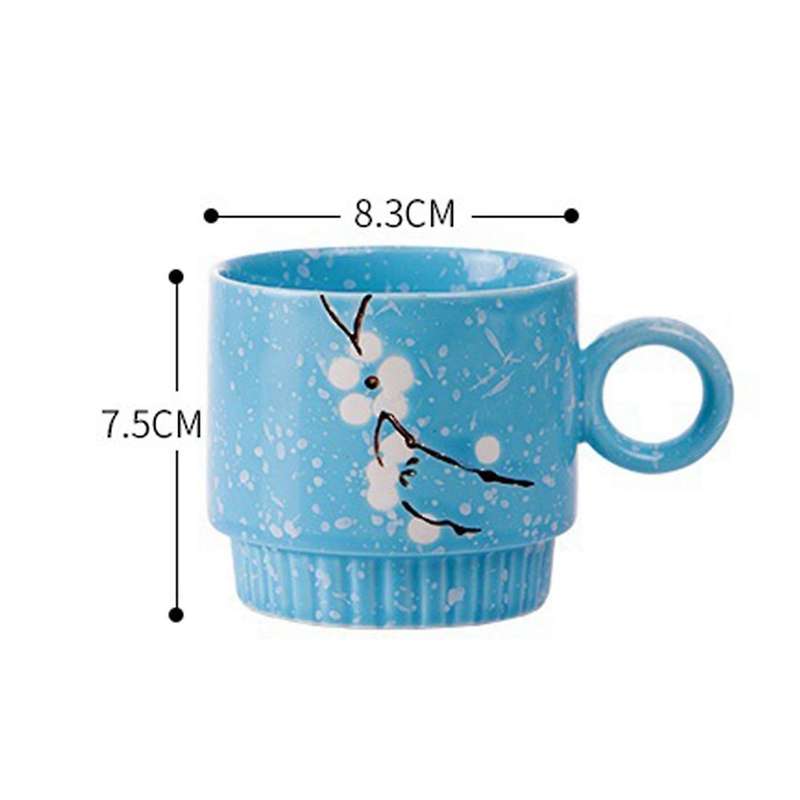 Ceramics Mugs with Iron Shelf Creative Drinkware Coffee Tea Cups