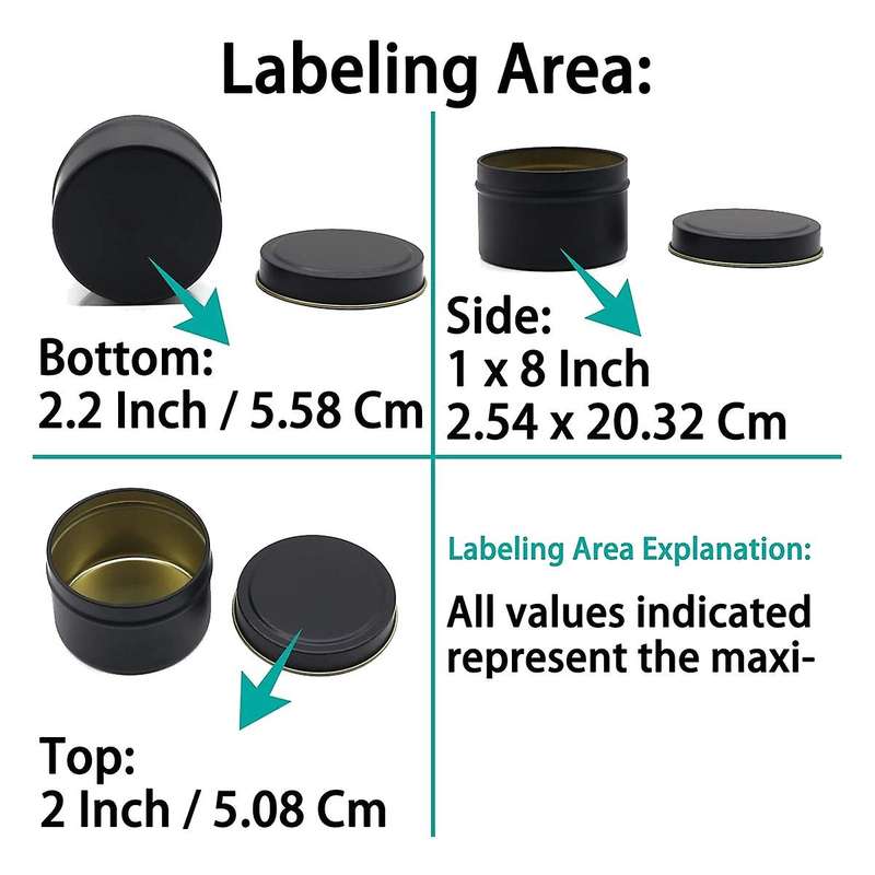Candle Tins 24 Piece,4 Oz Candle Containers, Candle Jars (black)