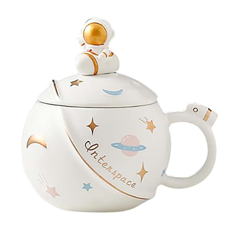 450ml Creative Cartoon Astronaut Mug Couple Planet Big Ceramic D