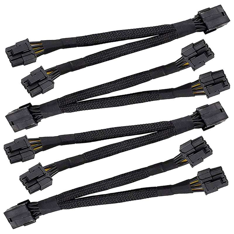 4pcs 8 Pin Pci-e Video Card 8 Pin Female to Dual Gpu Male Splitter