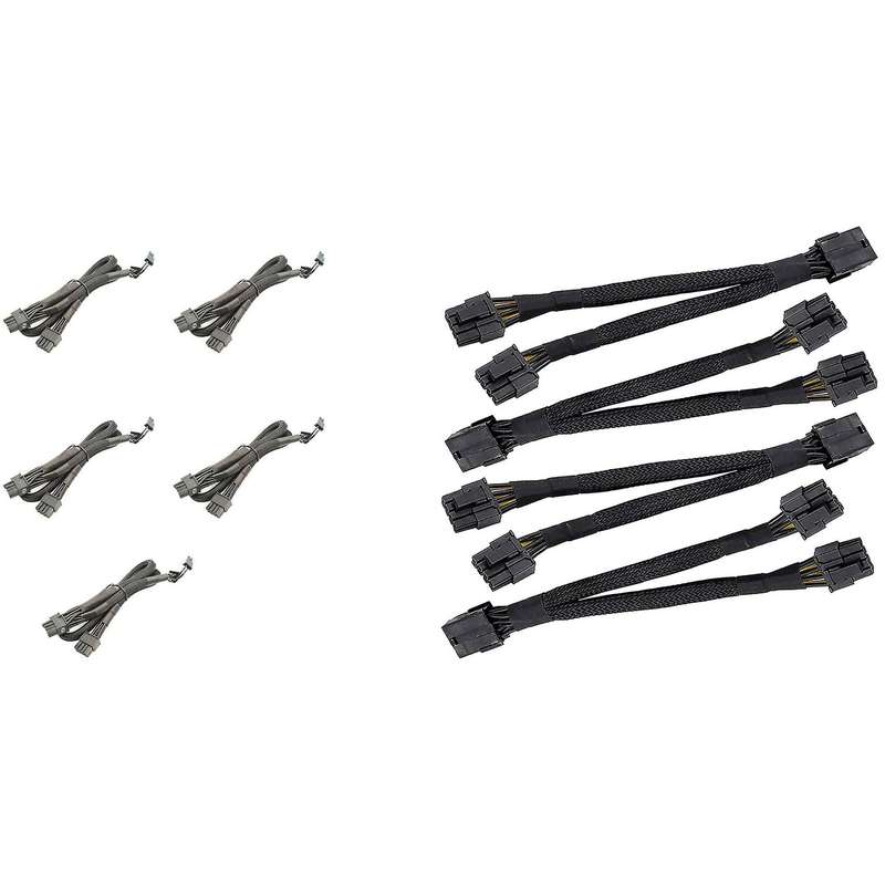 4pcs 8 Pin Pci-e Video Card 8 Pin Female to Dual Gpu Male Splitter