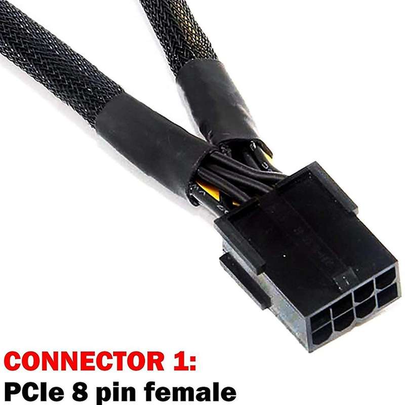 4pcs 8 Pin Pci-e Video Card 8 Pin Female to Dual Gpu Male Splitter