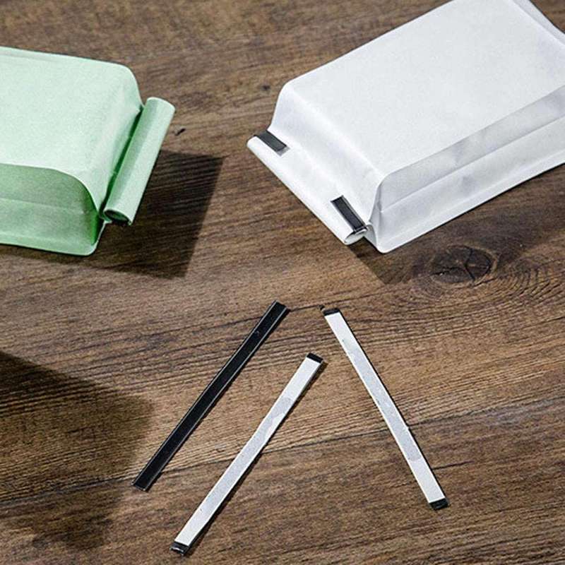 300 Peel and Stick Tin Ties, Wire Bendable, Coffee Bag Ties-black