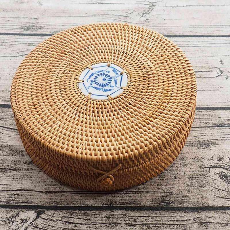 Handmade Rattan Pu'er Tea Cake Storage Box Cake Storage Box