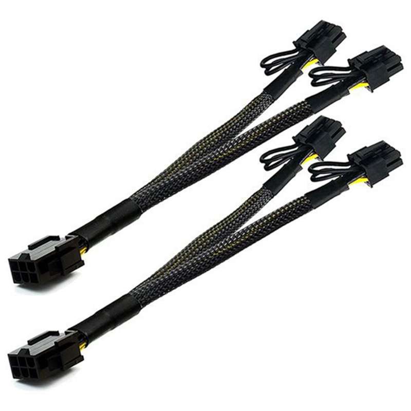 10pcs 6-pin to Dual 8-pin Power Cable Splitter for Btc Eth Miners