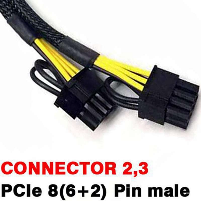 10pcs 6-pin to Dual 8-pin Power Cable Splitter for Btc Eth Miners
