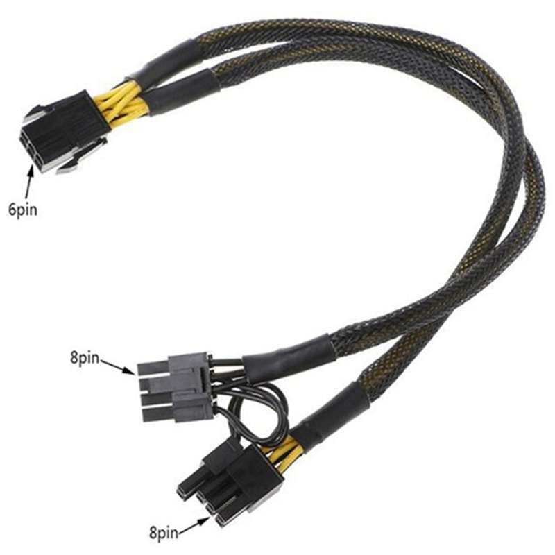 10pcs 6-pin to Dual 8-pin Power Cable Splitter for Btc Eth Miners