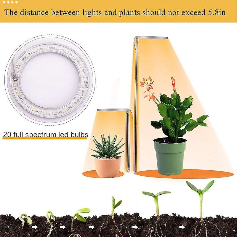 Double Head Led Succulents Grow Light Set-adjustable for Garden