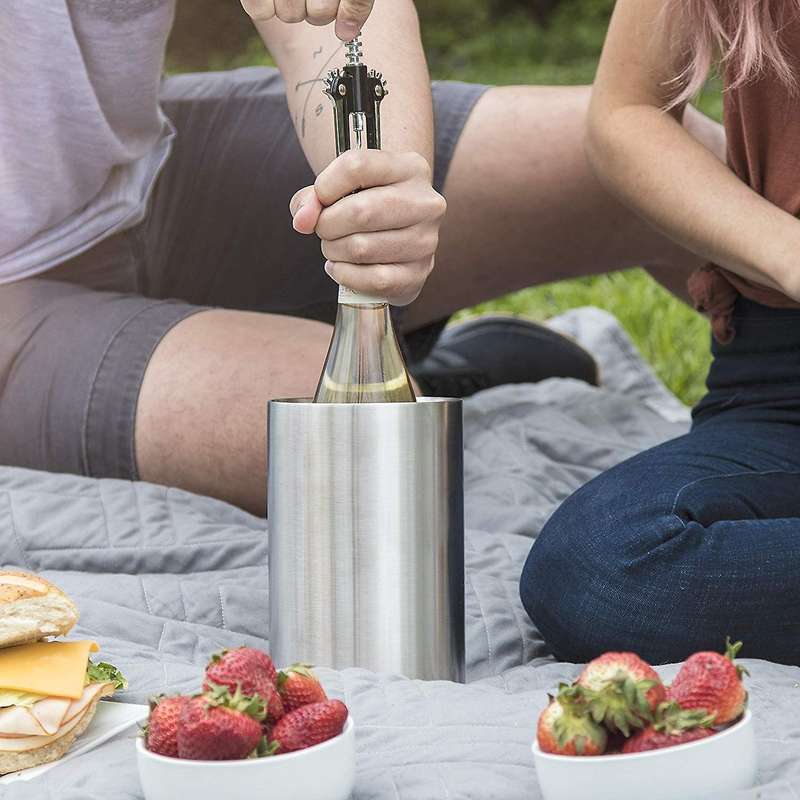 Stainless Steel Champagne Stopper,for Sparkling Wine Bottles-black