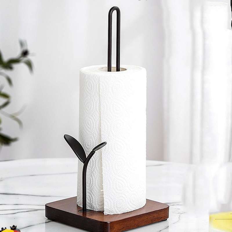 Kitchen Wood Tissue Holder ,countertop Paper Towel Holder Wood