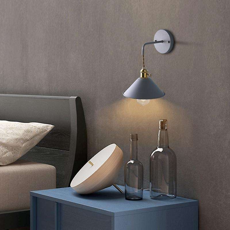 Gray Wall Lights Home Decor Bedside Wall Lamp with Switch Fixture