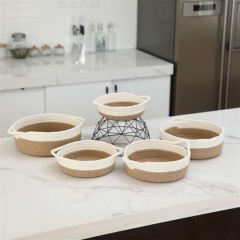 5-piece Storage Basket Set- for Organizing Small Basket -white