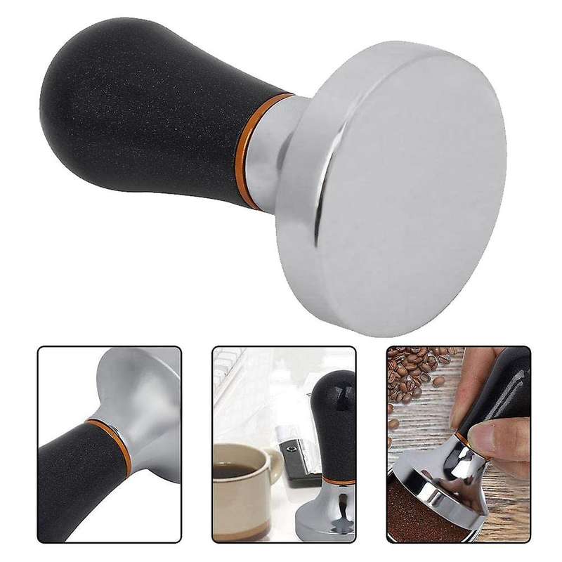 2 Pack 57.5mm Aluminum Coffee Tamper with Handle for Coffee (black)