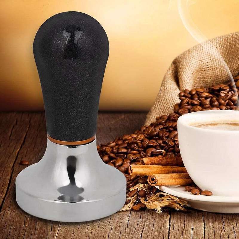 2 Pack 57.5mm Aluminum Coffee Tamper with Handle for Coffee (black)