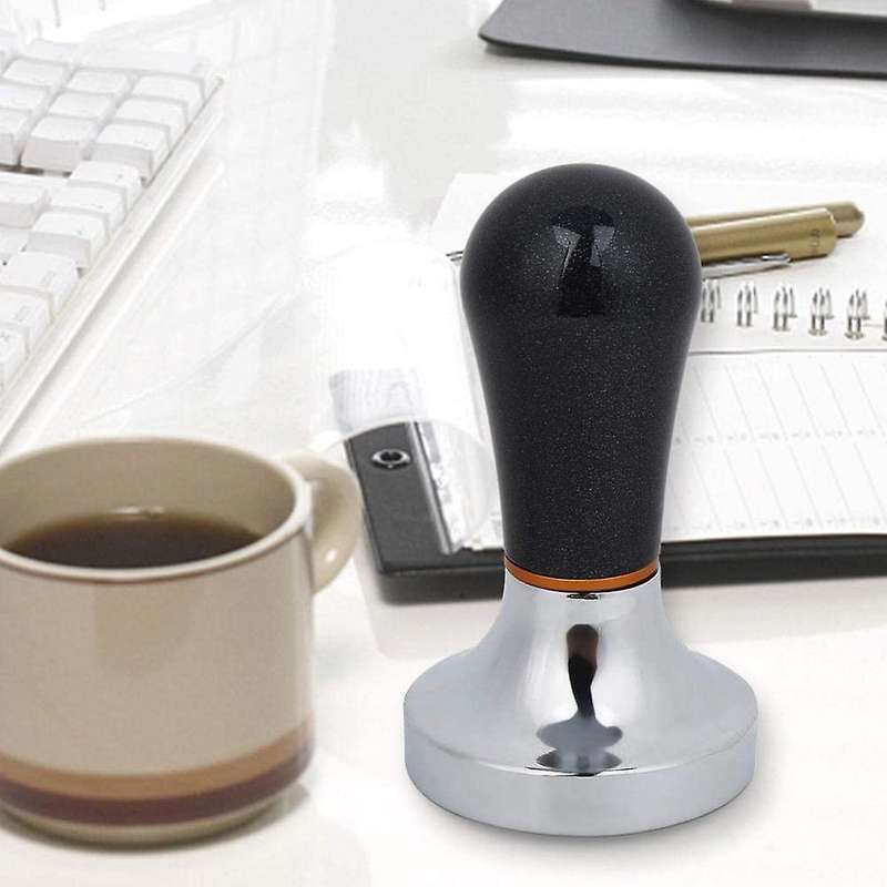 2 Pack 57.5mm Aluminum Coffee Tamper with Handle for Coffee (black)