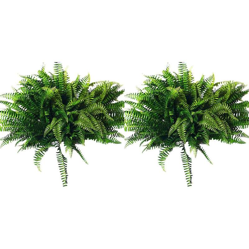 20pcs Artificial Boston Fern Bush Silk Plant Fake Greenery Home Decor