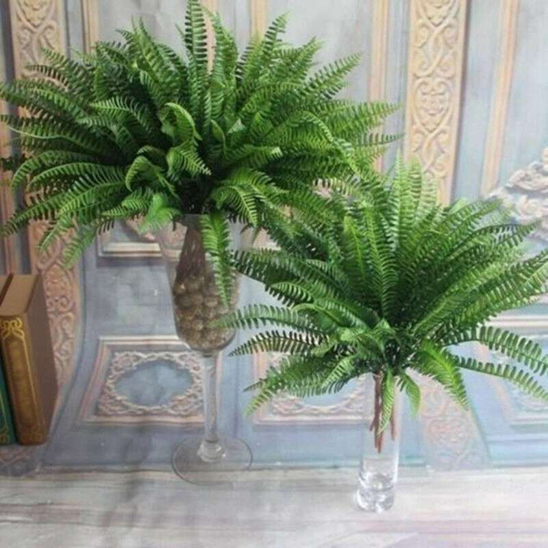 20pcs Artificial Boston Fern Bush Silk Plant Fake Greenery Home Decor