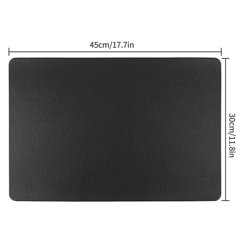 Pu Leather Christmas Placemats Black Sets Of 6 Table Mats 45x30cm