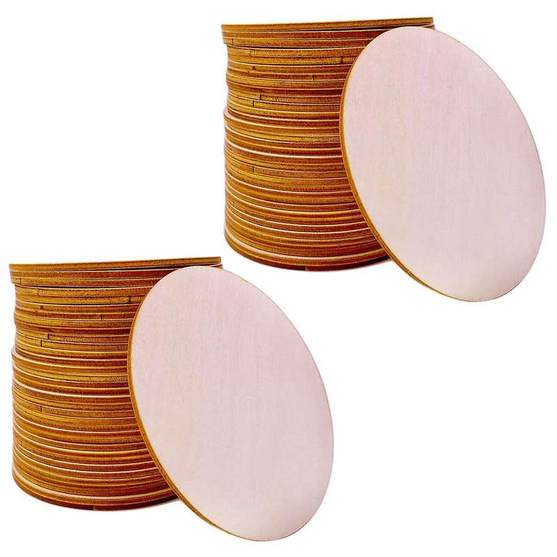 Unfinished Wood Pieces Ornaments for Diy Crafts 30 Packs 4 Inch