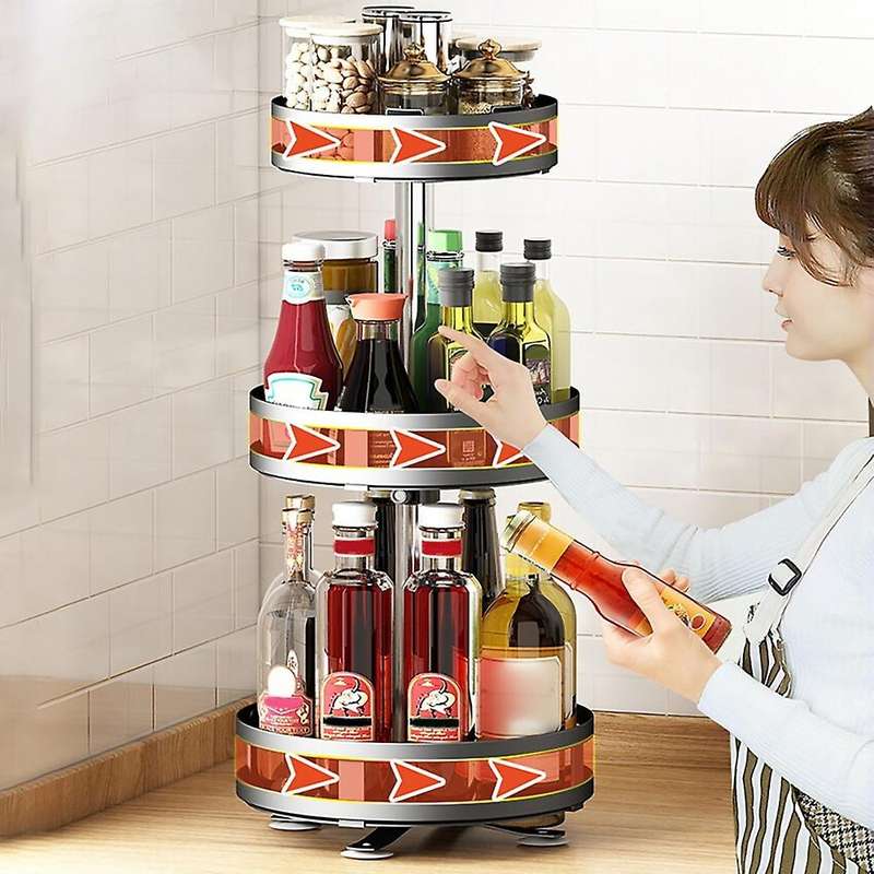 Rotatable Spice Rack Spice Container Rack Kitchen Accessories 8cm