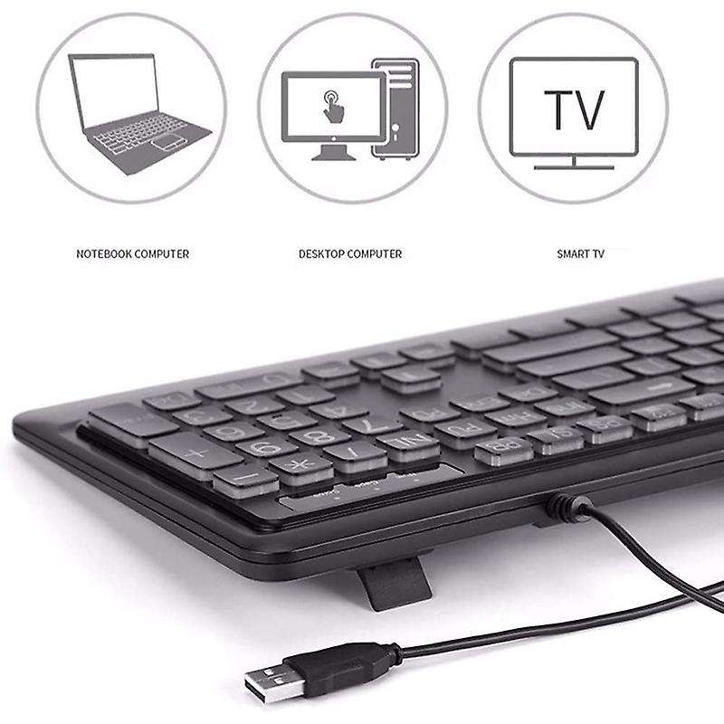 Deluxe Backlit Keyboard,contrast Keys and White Illuminated Led Suit