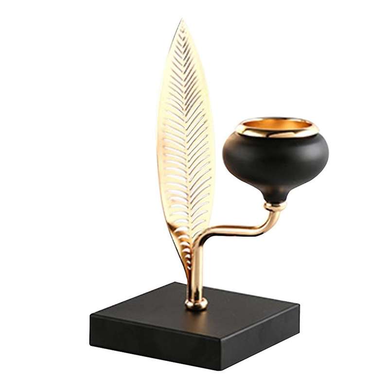 Retro Leaf Iron Metal Plant Leaves Candelabra Home Decoration S