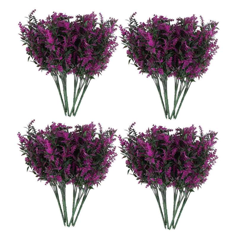 Artificial Lavender Flowers Plants 6 Pieces,uv Resistant(fushia)