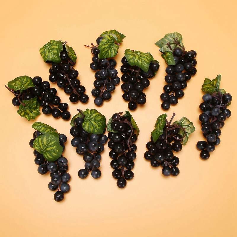 10 Bunches Of Artificial Black Grapes Fake Fruit Photography