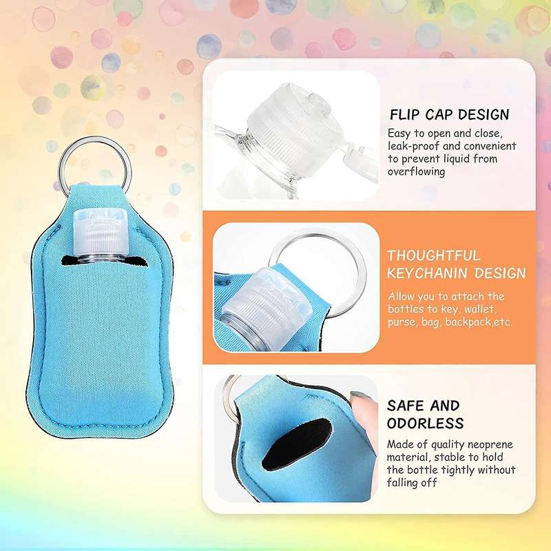 54 Pieces Set Travel Bottle Container, Wristlet Keychain Holder