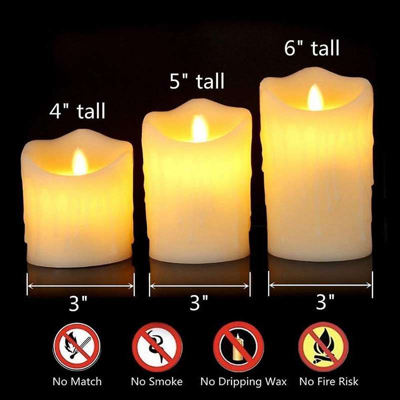 10-button Remote Control Tearing Swinging Led Electronic Candle Light