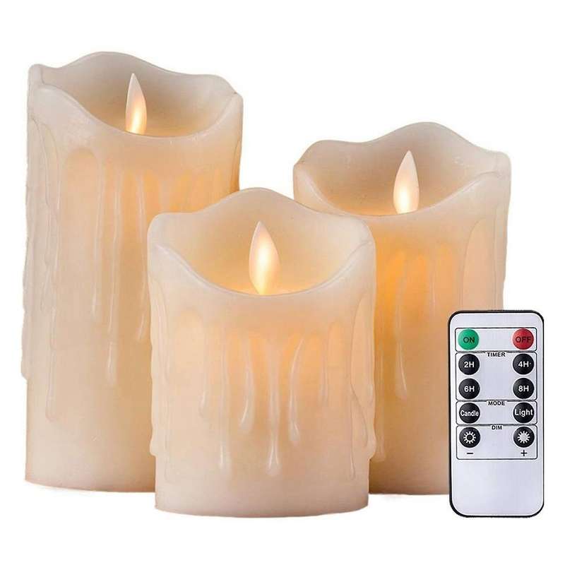 10-button Remote Control Tearing Swinging Led Electronic Candle Light