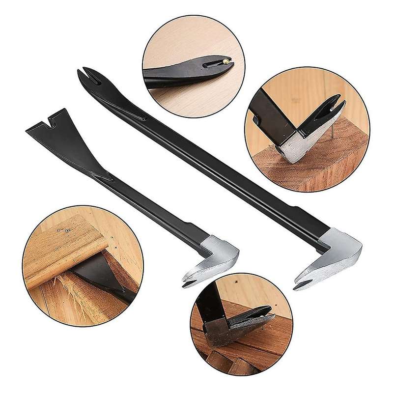 Nail Puller Set Claw Bar Nail Puller Pry Bar Chisel, 21cm and 30cm