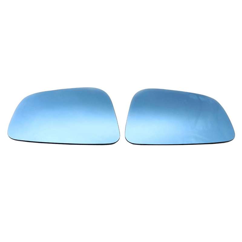 1pair Car Door Mirror Glass Exterior Rearview Mirror Lens Blue