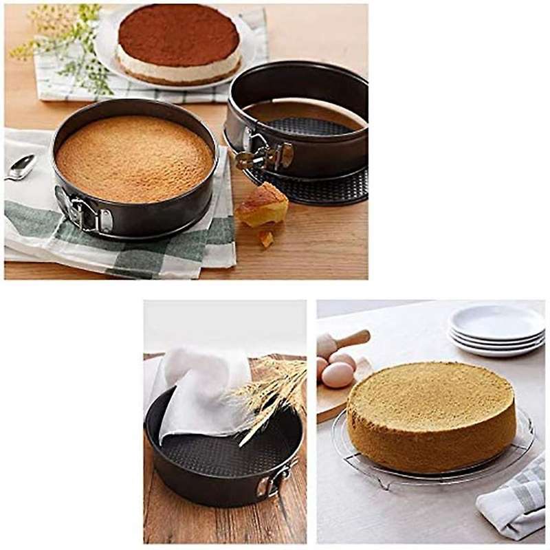 3 Pack Removable Bottom Non-stick Metal Bake Mould Round Cake Pan