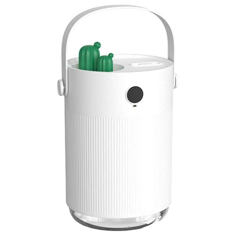 Air Diffuser Cactus Humidifier Usb Purifier 1000ml for Bedroom, White