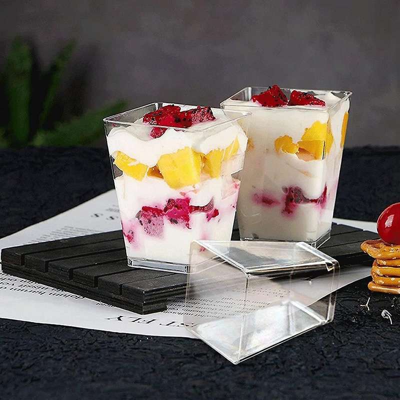 50 Pcs Dessert Cup with 50 Pcs Spoons,dessert Bowl Set,dessert Cup