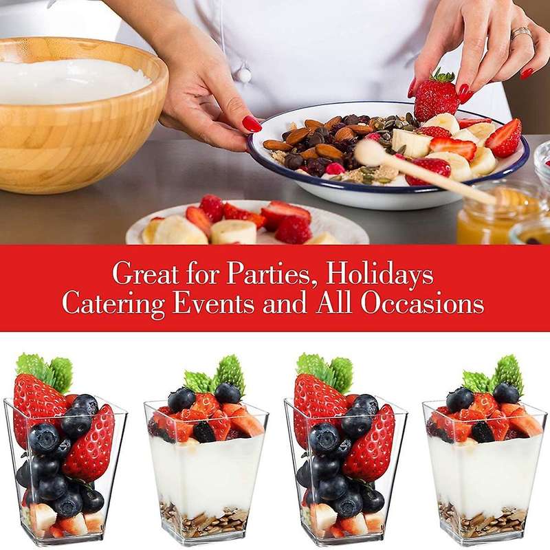 50 Pcs Dessert Cup with 50 Pcs Spoons,dessert Bowl Set,dessert Cup