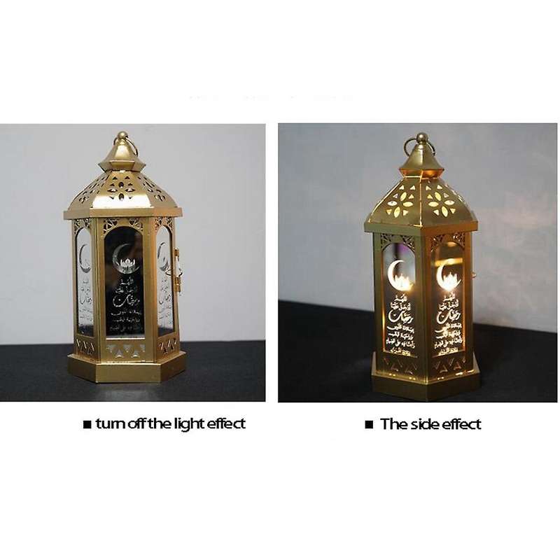 Eid Mubarak Led Lantern Wind Lights for Ramadan Muslim Party Decor(b)