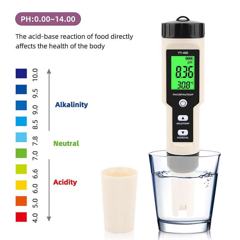 4 In 1 Yy-400 Ph/orp/h2&tem Meter Digital Tester, No Backlight
