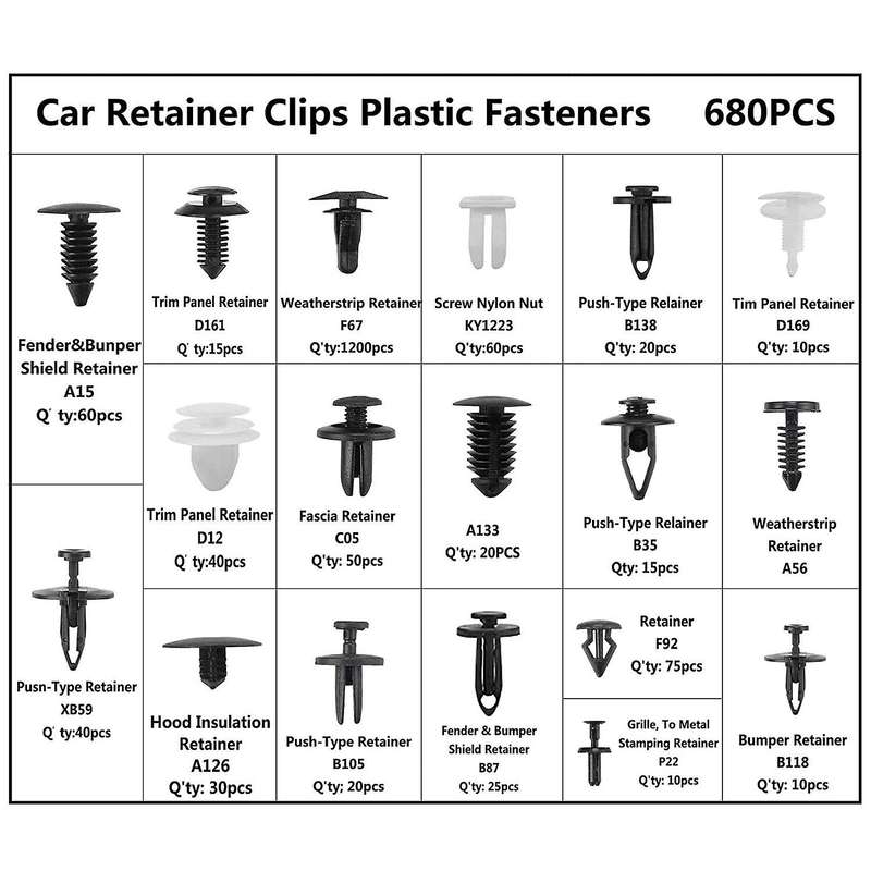 720pcs Universal Car Bumper Clips Fender Rivet Pushrod Clips